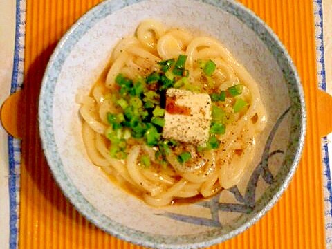 バターポン酢の釜玉うどん♪